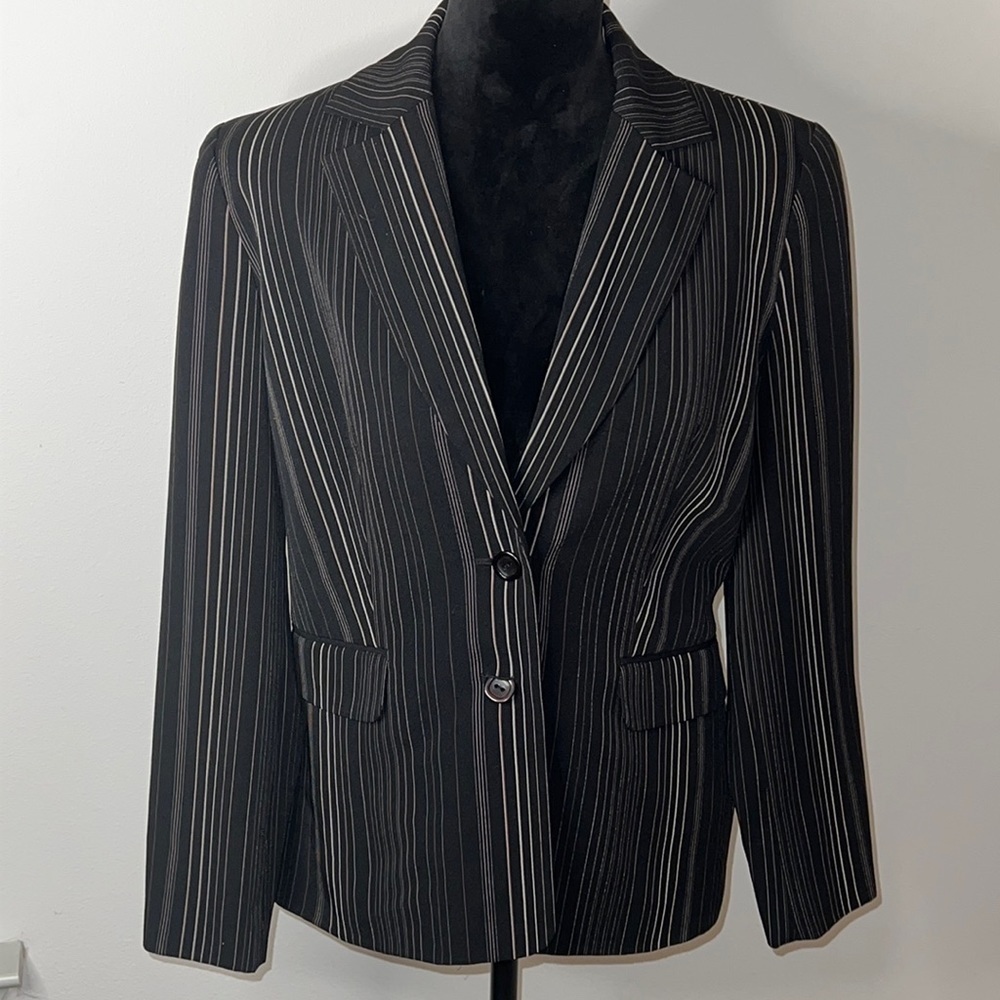 Larry Levine suits striped black blazer jacket Sz 8